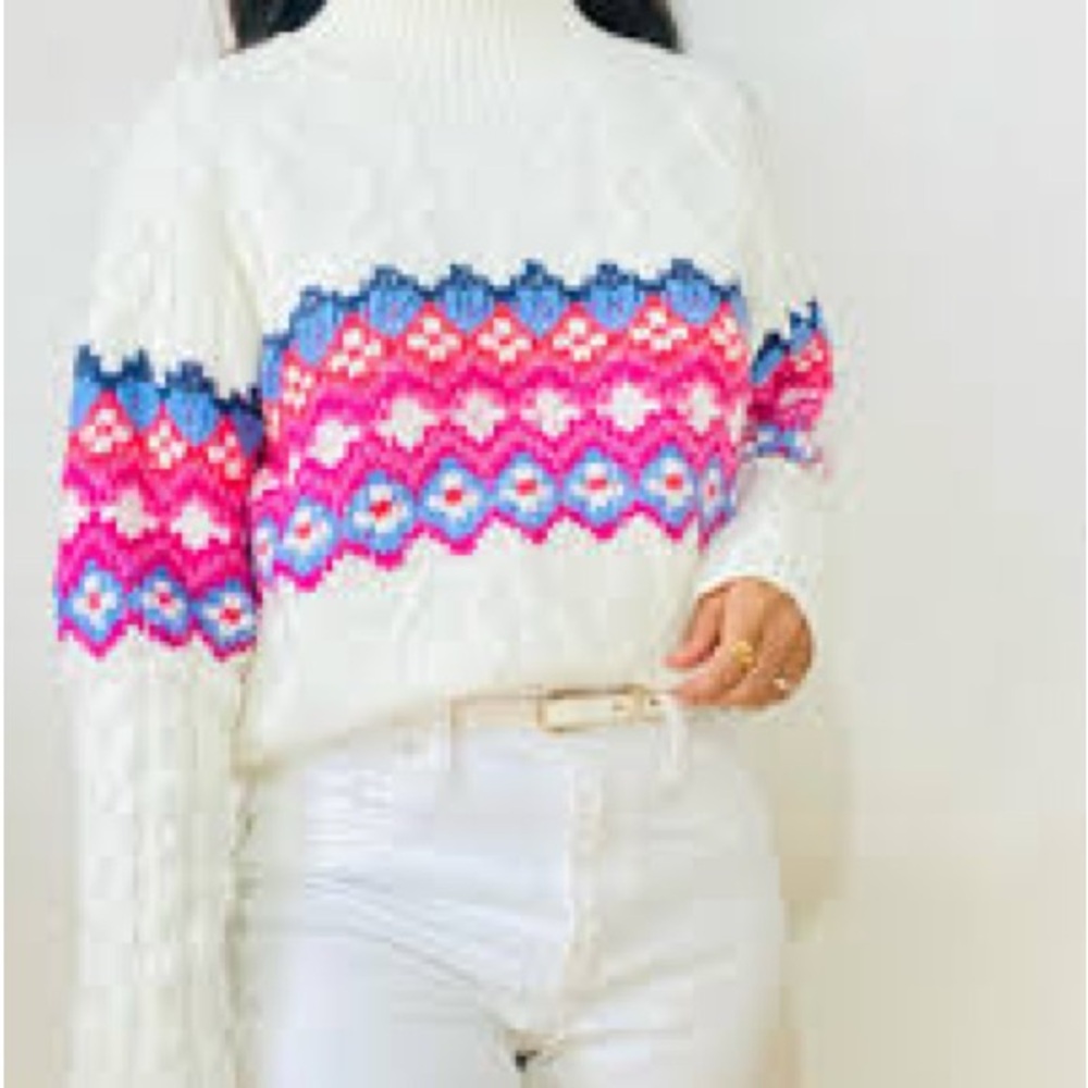 St. John's Bay Classic White Cable-Knit Sweater
